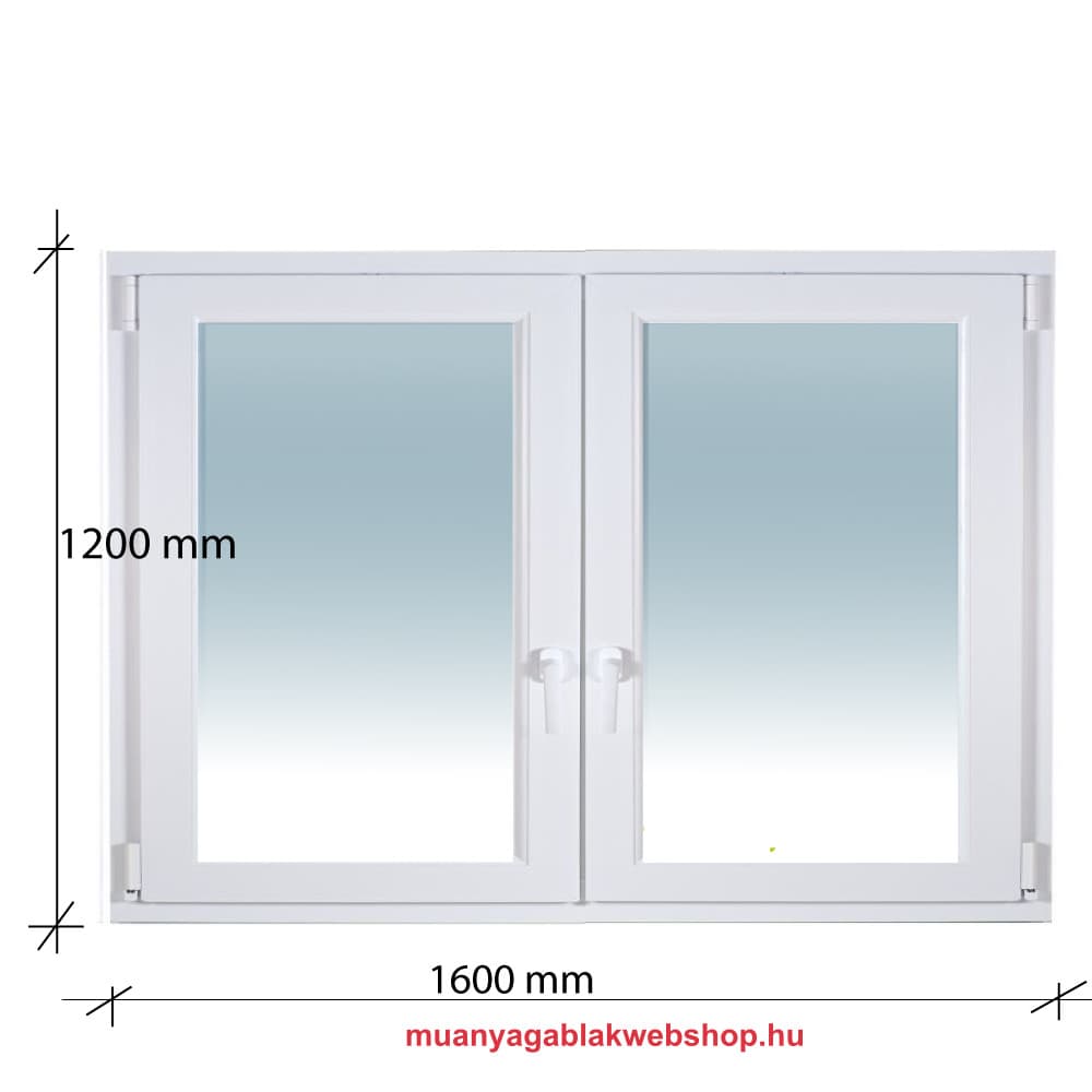 160×120 Kétszárnyas Tokosztott Bukó – Nyíló műanyag ablak 2 rétegű üvegezéssel termékfotó